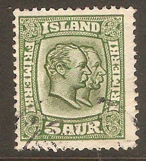 Iceland 1907 5a Green. SG84.